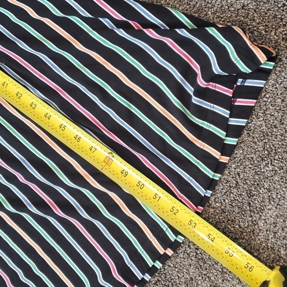 NWT Calvin Klein Striped V Neck Fit Flare Maxi long dress - Picture 8 of 11